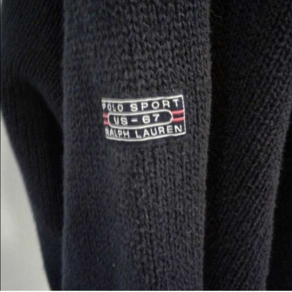 Polo Ralph Lauren Sport Mens L Pullover 1/2 Zip sailors knitted Sweater navy - Picture 7 of 7